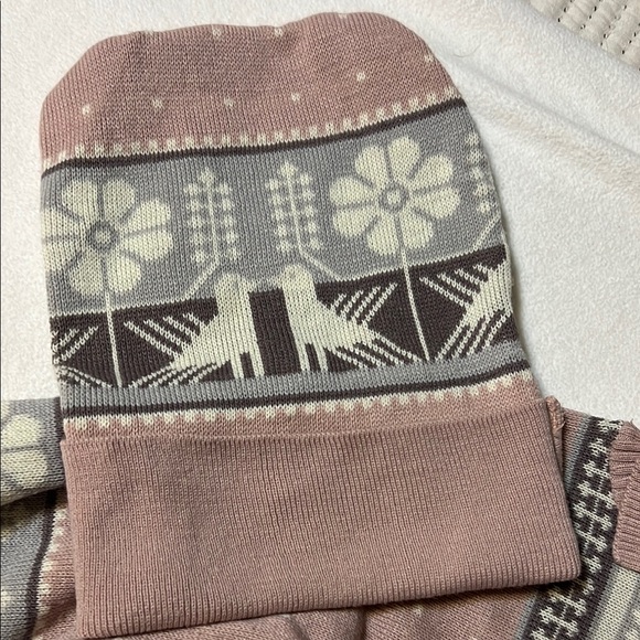 Charming Vintage Mauve Pink Knit Kids Dress large with matching hat - Picture 3 of 7